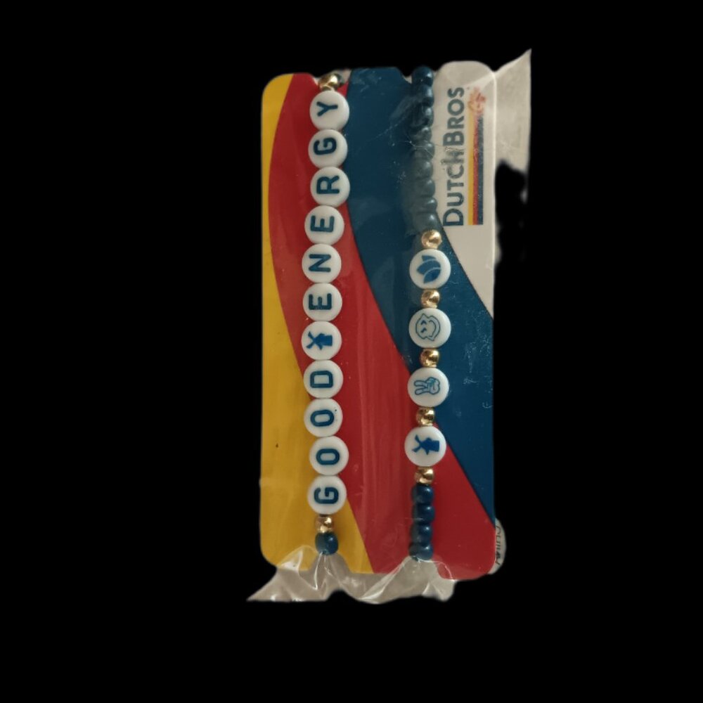 DUTCH BROS 2 FRIENDSHIP BRACELETS MAY 29 2025 DROP  " GOOD ENERGY" NEW NWT